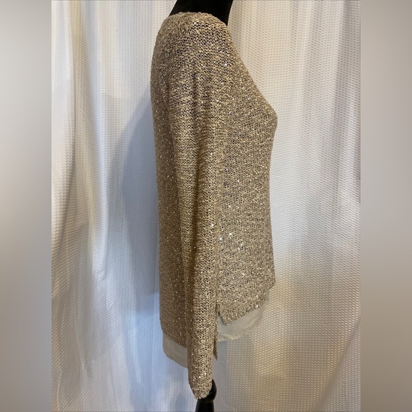 Maurices Tan Long Sleeve Sweater With Sequines Size Small - Picture 4 of 6